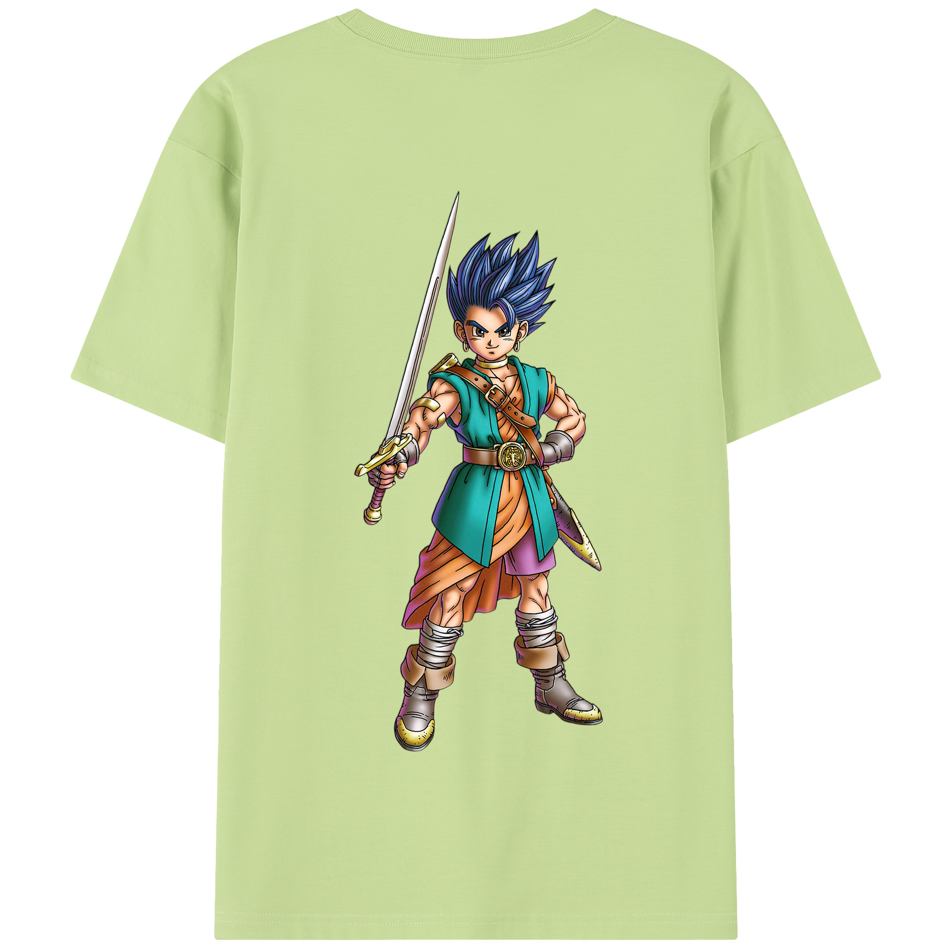 （画像用） ドラゴンクエスト Doragon Kuesuto Dragon Quest 綿100％半袖Tシャツ（背面プリント）